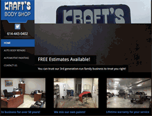 Tablet Screenshot of krafts-body-shop.com